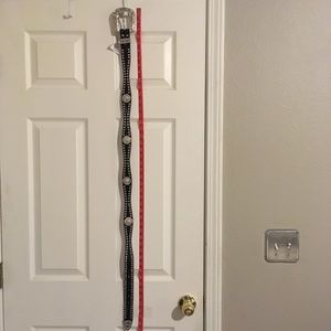 Black leather Bling belt